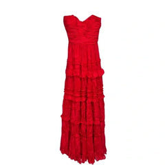 Fashionable Long Red Evening Prom Dress For Women