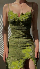 Gorgeous Vintage Green Lace Prom Dresses for Special Occasions Only