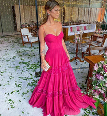 Stunning Pink Tulle Ball Gown Prom Dresses