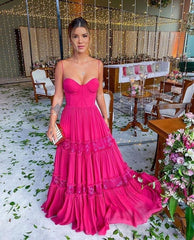 Stunning Pink Tulle Ball Gown Prom Dresses
