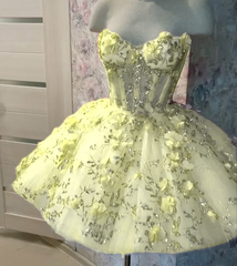 Vintage Short Pink Homecoming Dress with Flowers and Tulle Fabric