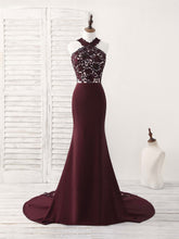 Elegant Burgundy Lace Mermaid Prom Dress: Perfect Bridesmaid Gown for Special Occasions