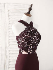 Elegant Burgundy Lace Mermaid Prom Dress: Perfect Bridesmaid Gown for Special Occasions