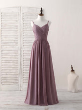 Simple V-Neck Chiffon Bridesmaid Dress: Elegant Long Prom Gown for Women