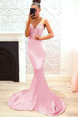 Blush Pink Lace Mermaid Evening Dress Sweetheart Neckline Elegant Gown
