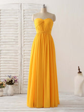Elegant Chiffon Yellow Long Prom Dress, Simple Bridesmaid Gown for Special Occasions