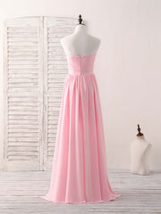 Elegant Pink Sweetheart Chiffon High-Low Prom Bridesmaid Dress for Special Occasions