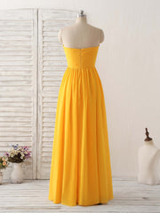 Elegant Chiffon Yellow Long Prom Dress, Simple Bridesmaid Gown for Special Occasions