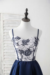 Elegant Sweetheart Dark Blue Short Prom Dress | Royal Blue Homecoming Gown