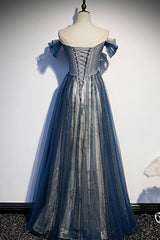 Elegant Tulle Long Off The Shoulder Evening Dresses