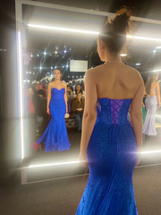 Elegant Hot Pink Mermaid Long Evening Prom Gown Formal Dress