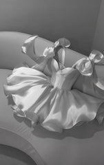 Satin White Homecoming Short Party Dress For Women fg4229