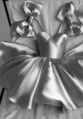 Satin White Homecoming Short Party Dress For Women fg4229