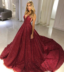Sparkling Burgundy Sequin Sleeveless Evening Gown for Prom and Formal Events