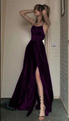 Dark Green A-Line Long Evening Prom Dress