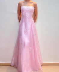 Mermaid Lace Long Prom Dress Pink Evening Gown