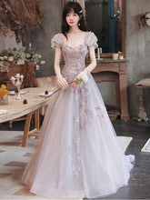 Elegant Tulle Sequin Beads Long Prom dress for Women Formal