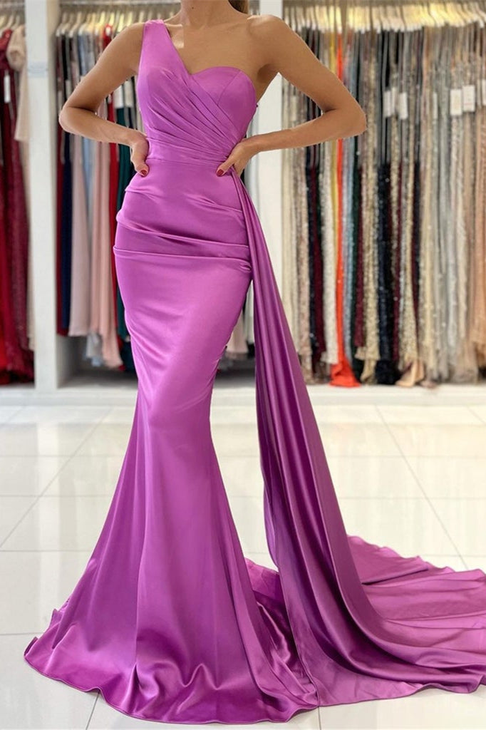 Elegant One Shoulder Mermaid Prom Dress with Ruffles - Odette Collection Evening Gown