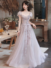 Elegant Tulle Sequin Beads Long Prom dress for Women Formal