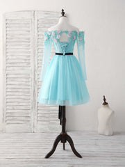 Elegant Green Tulle Lace Applique Short Prom Dress for Homecoming Events