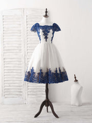 Elegant White Tulle Lace Applique Short Prom Dress for Special Occasions