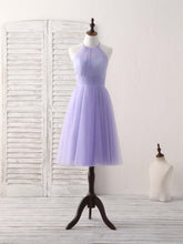 Elegant Purple Tulle Short Prom Dress: Simple Homecoming Gown with Flirty Silhouette