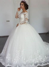 V-Neck Spaghetti Straps Backless A-Line Wedding Dress with Ruffles Tulle Dream