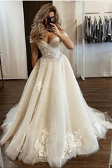 A-Line Jewel Lace Wedding Dress Floor Length Elegant Bridal Gown