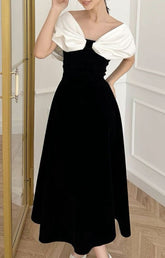 Off-Shoulder Satin Evening Gown, Custom-Fit Prom Dress with Zipper