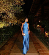 Stunning Blue Evening Gown for Prom Party and Special Occasions