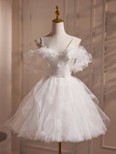 Chic White Off-Shoulder Tulle A-Line Prom Dress: Your Cute Homecoming Essential
