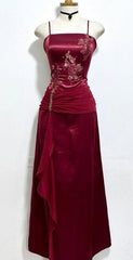 Gorgeous Burgundy Long Formal Prom Party Evening Dress