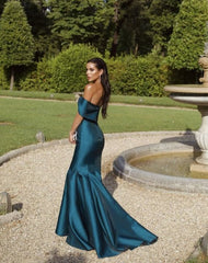 Elegant Satin Mermaid Prom Dress Off-Shoulder Formal Gown