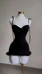 Elegant Satin Backless Short Homecoming Dress with Simple Straps