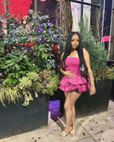 Strapless Satin Sheath Short Party Dress with Built-In Bra