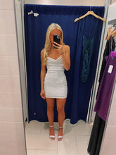 Shiny Satin Strappy Bodycon Mini Cocktail Dress for Homecoming Party