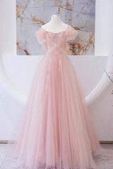Tulle Beaded A-Line Long Prom Dress With Embellished Bodice