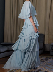 Light Blue Long Prom Dress Fashion Evening Gown for Women