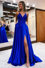 Elegant Spaghetti Strap Mermaid Prom Dress in Dark Blue Color Option