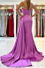Elegant One-Shoulder Mermaid Prom Dress with Ruffles, Perfect for Special Occasions