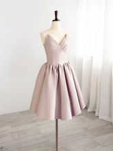 Charming A-Line V-Neck Pink Short Prom Dress, Elegant Pink Homecoming Gown