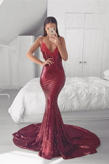 Elegant Mermaid Sequin Prom Dress with Spaghetti Straps - Perfect for Special Occasions