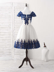 Elegant White Tulle Lace Applique Short Prom Dress for Special Occasions