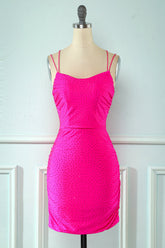 Rose Pink Lace-Up Tight Homecoming Dress: Elegant, Fitted, and Flattering
