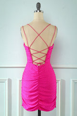 Rose Pink Lace-Up Tight Homecoming Dress: Elegant, Fitted, and Flattering