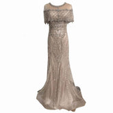 Luxurious Sequin Beaded Strapless Long Mermaid Evening Gown