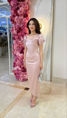 Stunning Sheath Blush Pink Fashion Prom Dresses Sexy Evening Gowns