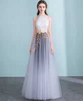 Stunning Gray Gradient Tulle Evening Dress for Memorable Prom Nights