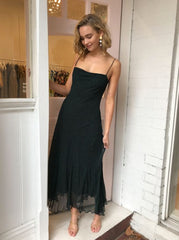 Sexy Black Prom Evening Gown Chiffon Dress