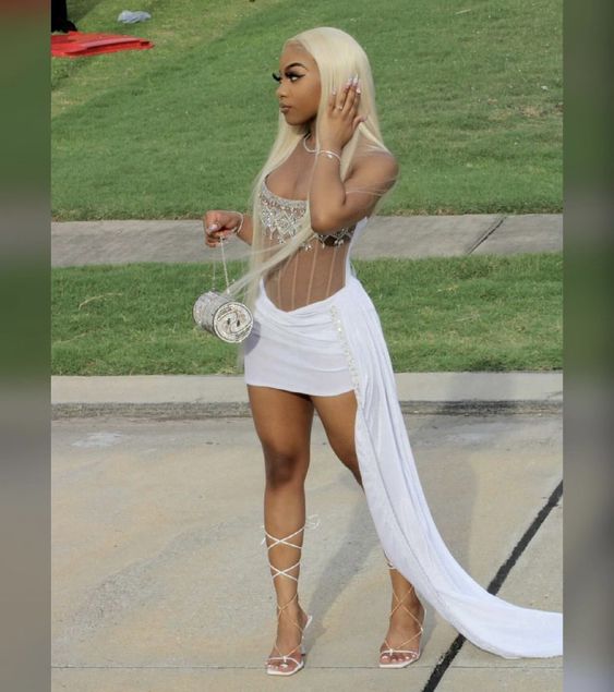 Sexy Short White Satin Homecoming Party Dress